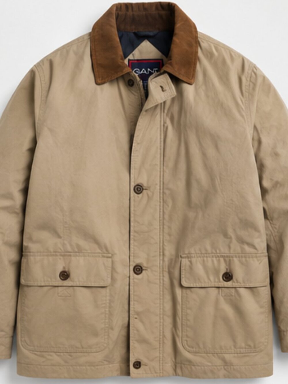 Vintage GANT Goose Down-Filled Barn Field Jacket - Leather Collar Trim - Mens M - Picture 2 of 7